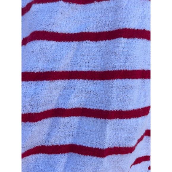 LOFT Women's Red Striped Short Sleeve Textured Top Casual‎ sz L - Picture 5 of 6